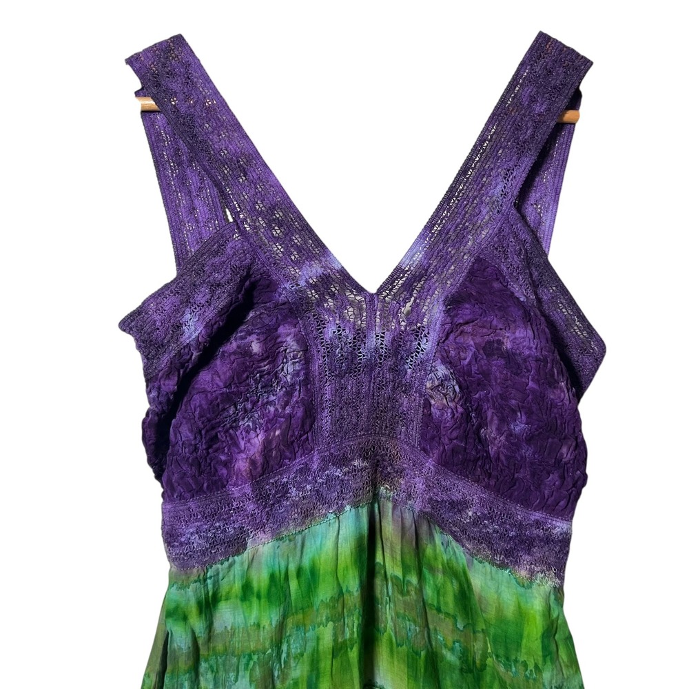 Kaaku Tie Dye Boho Maxi Dress S Festival Hippie Cottagecore Rainbow - Picture 2 of 7